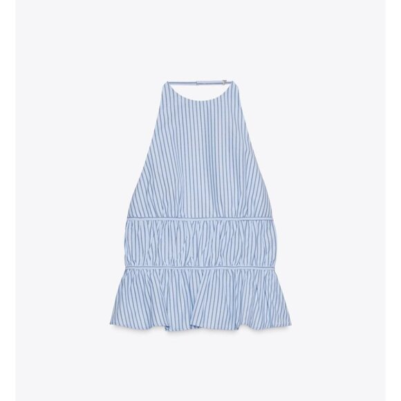 Zara Striped Poplin Halter Top 4764/135/400 - Picture 1 of 8